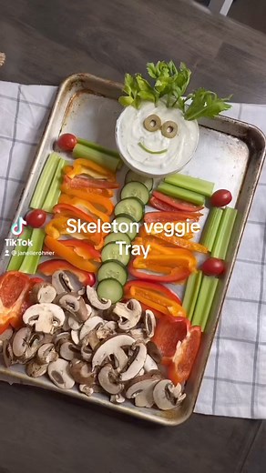 9.5K views · 53 reactions | This skeleton veggie tray is a quick and easy halloween dish thats great for any party or event. #halloween #halloweenrecipe #holidayrecipe #halloweeninspo #halloweenideas #asmnsounds #satisfyingvideos #satifying #satisfaction #fyp #reels #adsonreels #viral #reelsfb #OMG | Janelle Rohner | Facebook
