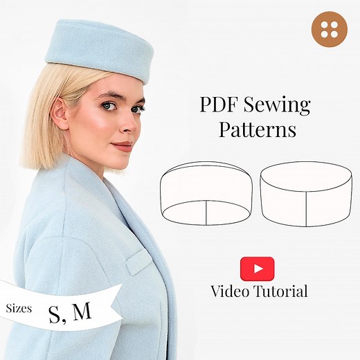 Pillbox Hat Sewing Pattern | Women's DIY Project (PDF Pattern   Video Tutorial) - Etsy