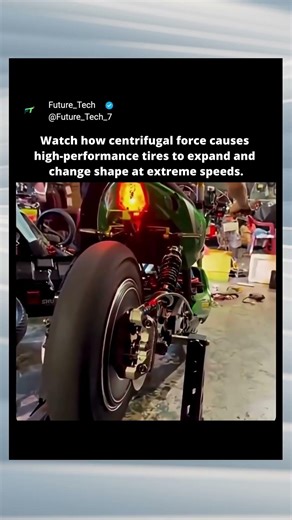 This Tire Just Grew 2 Inches! 🤯🏍️💨 (Physics of Speed)#shorts