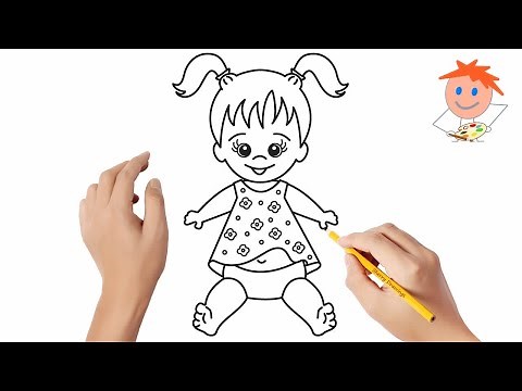 How to draw a baby girl doll | Easy drawings