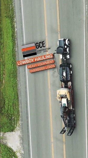 Lowboy Hauling Services | GCE Construction #LowboyHauling #HaulingServices #HeavyEquipmentTransport
