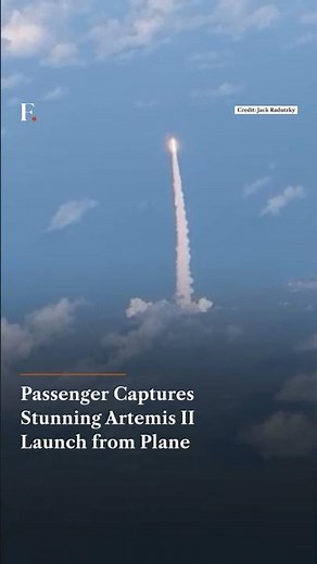 Passenger Captures Stunning Artemis II Launch from Plane | Firstpost
