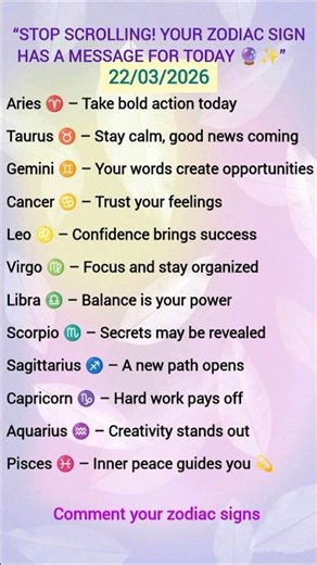 🔮 Today’s Horoscope for All Zodiac Signs ✨ | Daily Astrology Predictions#astrology #horoscope#Shorts