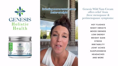 Genesis Wild Yam Root Cream, Organic Balancing Cream for Women, Deep Nourishment and Hydration, Made with Wild Yam Root, Chaste Tree Berry, and Red Clover, 2oz