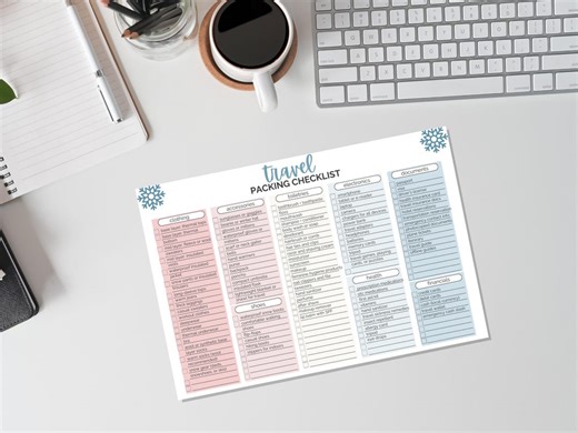 Printable Winter Travel Packing List, Holiday Vacation Planner Checklist PDF - Etsy