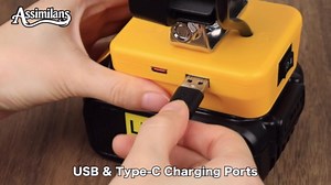Cordless Work Light Compatible with Dewalt 20V Battery - 48W Portable Tool Light with USB/Type-C Charging Port, 2 Brightness Modes & Low Voltage Protection, LED Flood Lights for Construction Camping