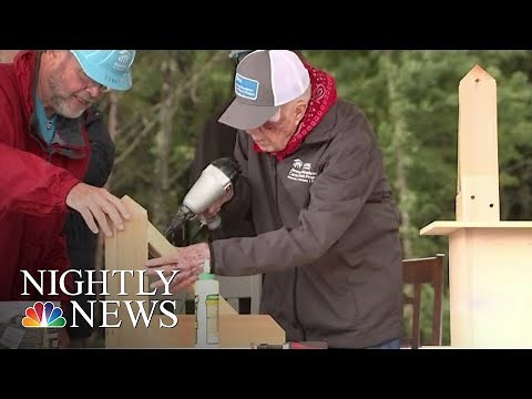 Former President Jimmy Carter Back To Building Homes One Day After Fall | NBC Nightly News
