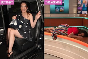 Good Morning Britain's Laura Tobin passes out hungover on the studio floor after boozy late night at ITV party