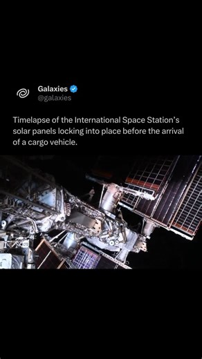 Galaxies on Instagram: "Preparations are underway at the ISS for the arrival of the Progress resupply spacecraft, which is just under two hours away. One of these is the safety of the solar panels. Since precise attitude control using thrusters is required on the ISS side when docking with a spacecraft, the panels are stopped and locked to prevent structural damage caused by thruster firing. Via: @astro___onishi @jaxajp"