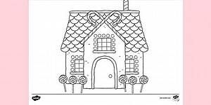 Gingerbread House Colouring Sheet