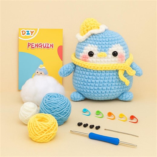 Crochet Kit for Beginners – Create Your Cute Penguin Plush With Yarn & Instructions - Etsy