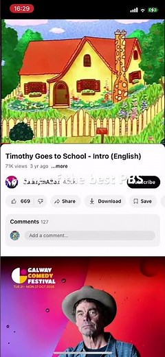 Me when Timothy Goes to School comes on