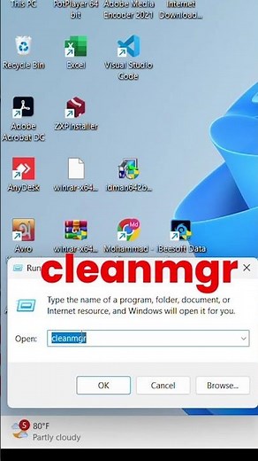 C: Drive Full? 😥 Free Up GBs with Disk Cleanup (cleanmgr) on Windows 11/10! 🔥 #shorts