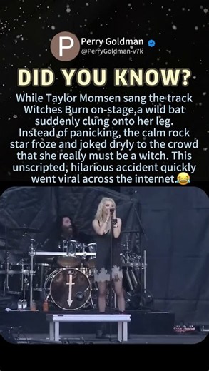 Bat Lands On Taylor Momsen’s Leg Mid‑Witch‑Themed Live Song #rockstar #viralmoment