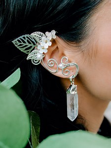 Elf Ear Cuff: Silver Wire Wrap With Quartz - No Piercing - Etsy