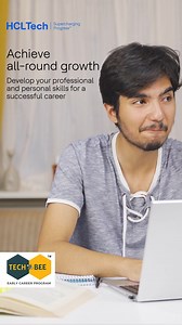 Unlock your full potential and elevate your career by embracing growth both professionally💼 and personally💪 with TechBee – HCL's Early Career Program. This is your opportunity to acquire valuable skills🤩, gain hands-on experience👊, and build a strong foundation for long-term success in the professional world.👨‍💼 Make the right choice✨ today, and set the stage for a bright and rewarding future!😇 Learn more #HCLTech #HCLTechBee #TechBee #SuperchargingProgress #FindYourSpark #EarlyCareerProg