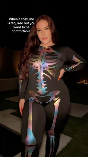 Don’t Stress About a Halloween Costume | Just throw on this Skeleton Jumpsuit | Ruby Red