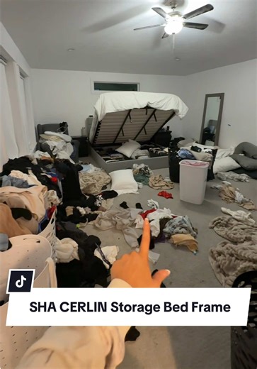 SHA CERLIN Storage Bed Frame【No Mattress】Modern Linen Upholstered Headboard Lift-Up Storage Platform Bed Frame, Two Style Headboard, Heavy Duty Gas Lift Support, No Box Spring Needed,Wood Slats Support, Full Queen King Size #storage #furniture #bedframe #homefinds #tiktokshopcreatorpicks