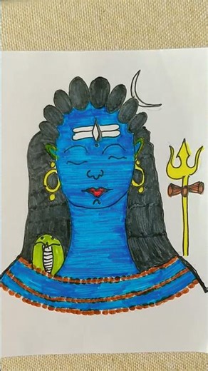 Shiva drawing #simple #mahadev #shortsfeed #children#easy