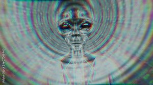 alien releasing psychic waves as ripples from the mind