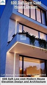 600 Sqft Low Cost Modern House Elevation | Smart Front Design & Stylish Architectural Look