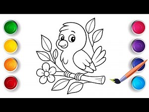 How to Draw Bird Coloring Pages For Kids | Art and Color For Kids Toddlers