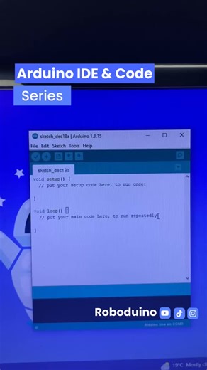 Roboduino on Instagram: "🖥️ Arduino IDE & Code Series ✨ Watch Episode 1 & 2 on my YouTube Channel 💙 I created this series for beginners to get a quick and clear understanding of the Arduino IDE. The interface, menus, and tools are explained step by step, so anyone using UNO can feel comfortable inside the IDE before writing code. #arduinoide #arduino #arduinoprogramming #arduinouno #arduinoproject"