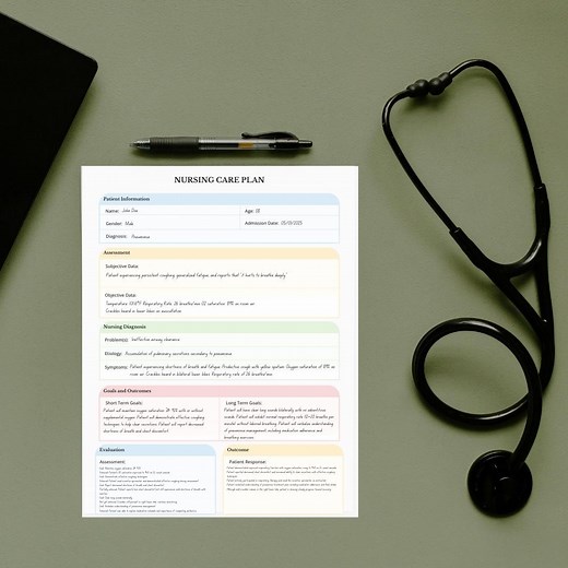 Printable Nursing Care Plan Template | Clinical Care Sheet | RN Student Resource | Color-coded & Minimalist | PDF Download - Etsy