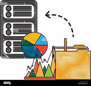database server folder file report pie chart storage data vector illustration Stock Vector Image & Art - Alamy