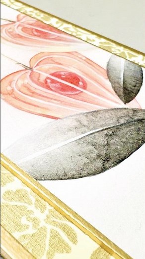 【日本画制作メイキング】短冊 ほおずき/顔彩/art/japanesepinting #art #作品制作 #イラスト #drawing #painting