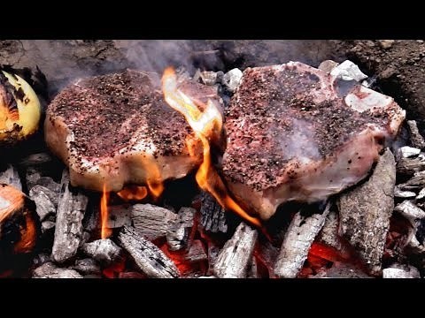 Caveman Steak Recipe - Cooked directly on the coals