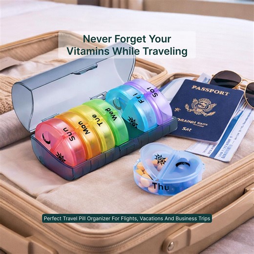 Travel Pill Organizer 7 Day AM PM – Never Forget Your Vitamins Again, Portable Weekly Medicine Box, Compact Vitamin Case for Travel - Etsy