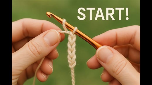 How To Crochet A Chain For Beginners Step-By-Step Very Slow Visit https://www.dailycrochet.com/ for More FREE patterns and tutorials. | DailyCrochet.com