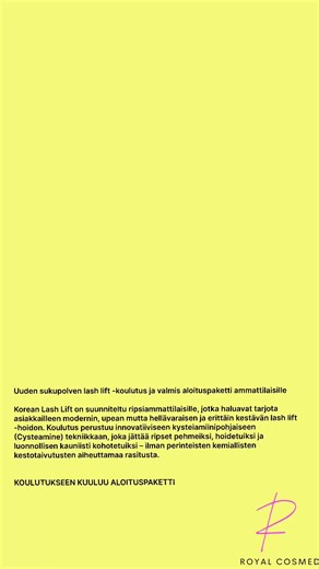 Korean Lash Lift -koulutukset | Turku & Tampere ✨ Korean Lash Lift on hellävarainen, moderni ja erittäin kysytty lash lift -tekniikka – ja nyt saatavilla lähiopetuksena Turussa ja Tampereella sekä verkossa. Aloittelijoille Opi lash lift -hoidot alusta asti turvallisesti kysteiamiinipohjaisella, thioglykolaatittomalla tekniikalla – ilman aiempaa kokemusta. Masterclass jo lash lift -tekijöille Päivitä osaamisesi Korean Lash Lift -tekniikkaan ja nosta palvelusi premium-tasolle. Lash Perfect Korean 