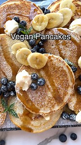 9.1K views · 162 reactions | Easy Vegan Pancakes RECIPE: https://theplantbasedschool.com/vegan-pancakes/ Our vegan pancakes are egg-free, butter-free, and dairy-free. They taste delicious and are excellent paired with fresh fruit, vegan butter, and maple syrup. Learn how to make the best, fluffiest, vegan pancakes with simple everyday pantry staples so you can make them here and now. ❤️ Nico & Louise #pancakes #breakfastrecipe | Hilltop Recipes | Facebook