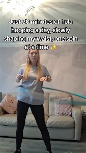 Just 30 minutes of hula hooping a day—slowly shaping my waist, one spin at a time! #fyp #hulahoop