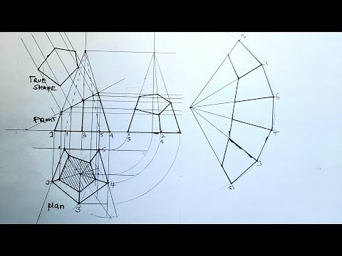 Development of a truncated pentagonal pyramid|SURFACE DEVELOPMENT