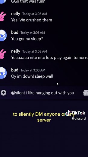 use @silent before a discord message to send msgs without a push/sound notification
