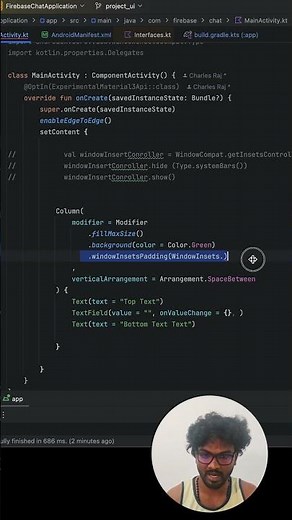 edge to edge insert in android