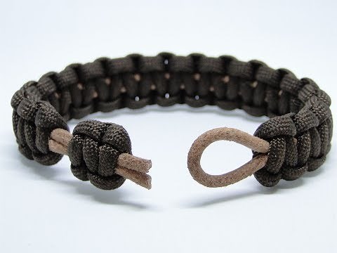 How to Make a Paracord/Leather Cord Bracelet-Cobra Weave-CbyS Closure System