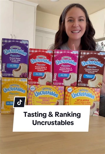 🥪 Tasting and ranking @Uncrustables ! I’d love to know what your number one is 😌 By the way this is not sponsored 🙏🏼 #uncrustables #uncrustable #peanutbutter #pbj #jelly