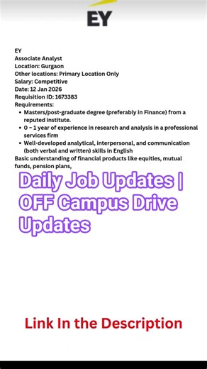 EY | Daily Job Updates | OFF Campus Drive Updates