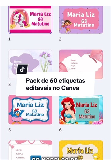 Modelos Personalizados de Etiquetas Escolares