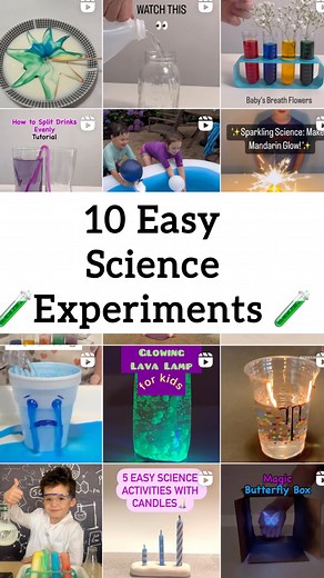 Science for Kids on Instagram: "10 quick science experiments in just 1 minute! Tell us which one is your favorite in the comments below! #scienceandgiggles #kidssummeractivities #stem #stemeducation #satisfying #asmr"