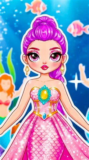 KPOP DEMON HUNTERS RUMI DIY Paper Craft - RUMI Mermaid Makeup And Dress Up Fashion Play set #shorts