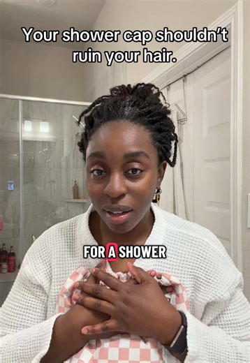 Satin-Lined Flexi Shower Cap for Curly Hair Care