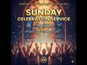 PRIME VIEW TV @ F.T.G.M || SUNDAY CELEBRATION SERVICE || 28TH SEPTEMBER 2025