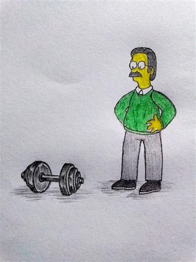 Ned Flanders Muscle Transformation Sketch | Simpsons Artworks