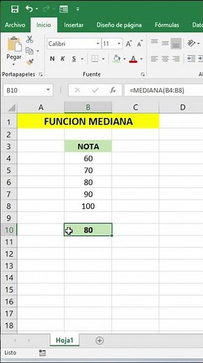 Find the middle value with MEDIAN in Excel 📊 #excel #shorts