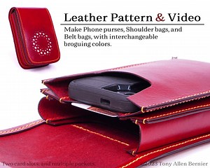 Leather Phone Purse Pattern and Video Tutorial, Phone Bag Leathercraft Pattern, and Phone Belt Bag Pattern. - Etsy